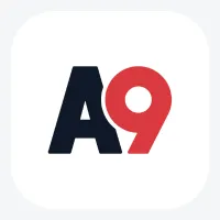 The A9 Stockroom icon: a white rounded square with a dark A and a red 9.
